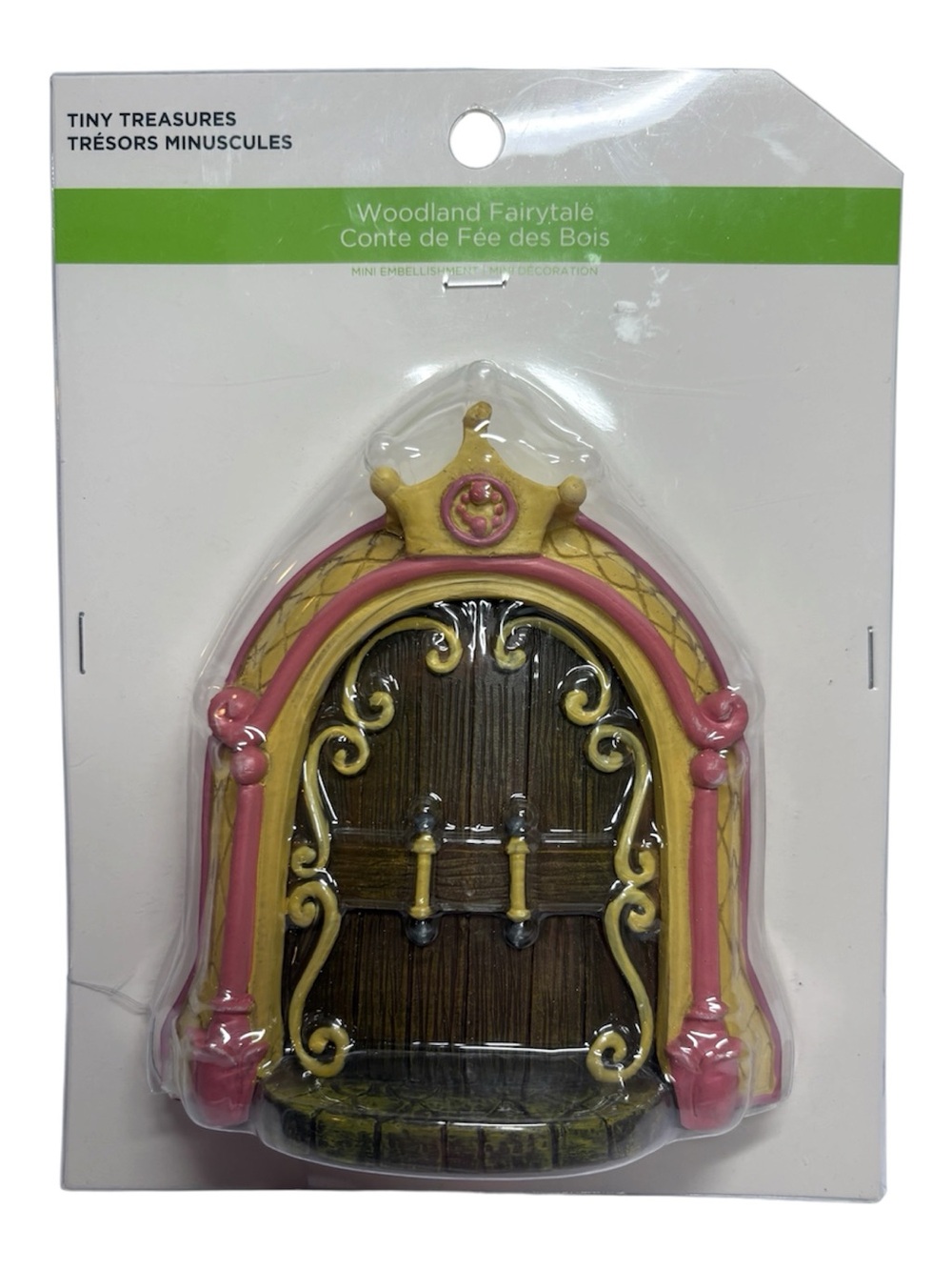 Woodland Fairytale Mini Fairy Door - Pink and Golden Yellow Accent GU16